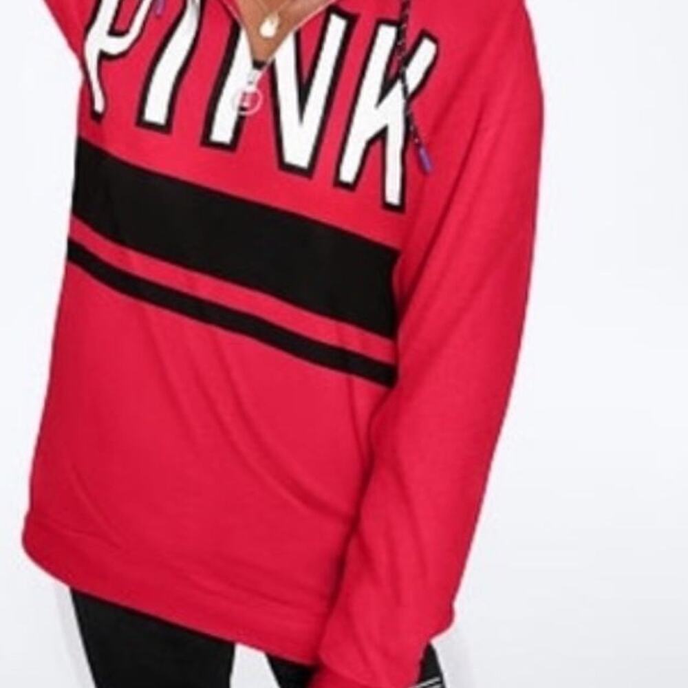 PINK Victoria's Secret Red and Black Sweatshirt